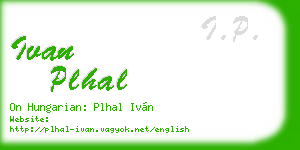 ivan plhal business card